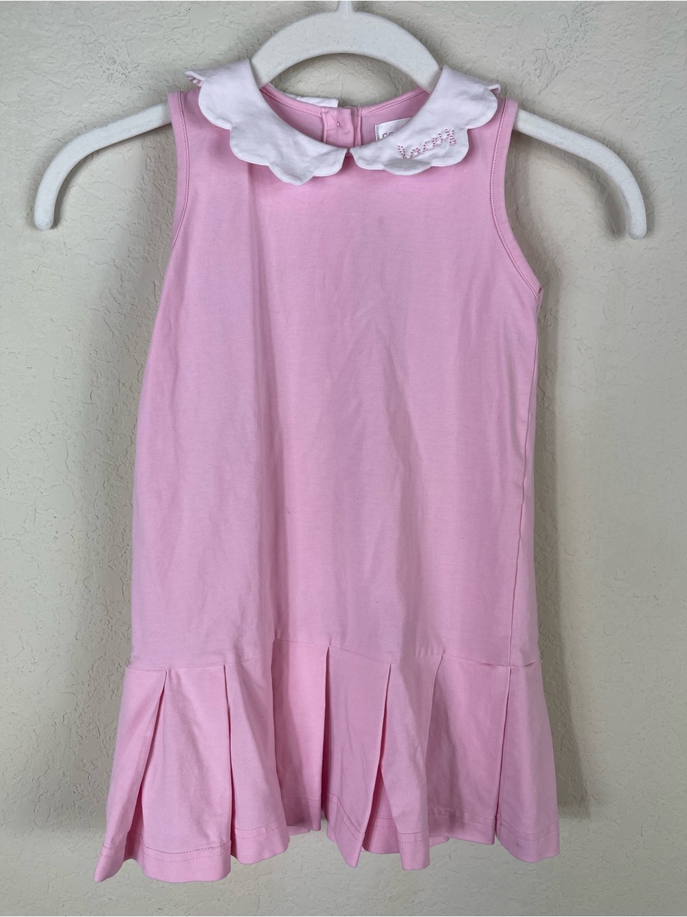 Cecil & Lou Pink Scalloped Collar Knit Tennis Dress Girls Size 5